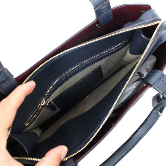 Kate Spade Madison Logan Street Handbag Large Eloisa Navy Leather Crossbody Bag - Picture 7 of 8